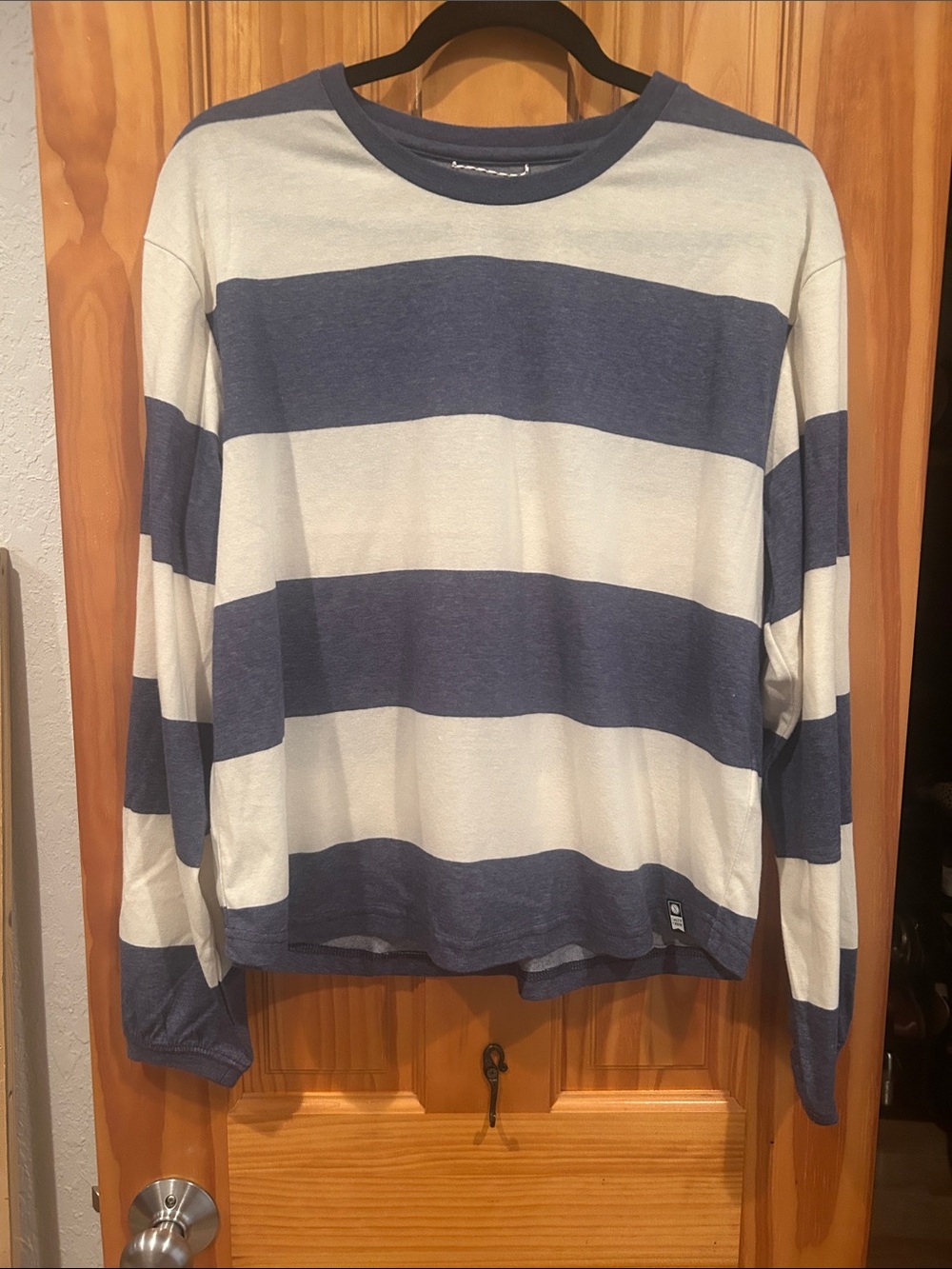 Salty Crew Navy and White Striped Long-Sleeve Tee